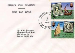 ROWLAND HILL'S DEATH 100th ANNIVERSARY CHAD FDC 1979 - Picture 1 of 1