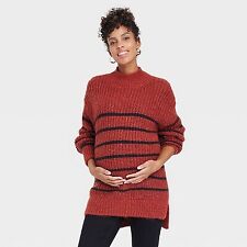 Cozy High Neck Maternity Sweater - Isabel Maternity by Ingrid & Isabel Orange