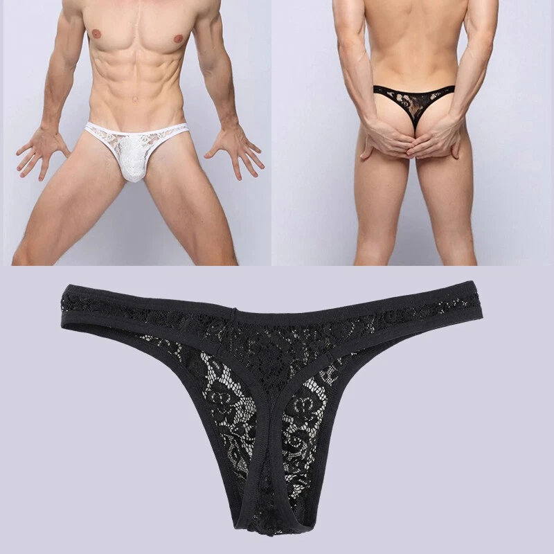 Mens Sexy G-string Pouch Thong Briefs T-back See-Through Underwear Underpants - Bild 1 von 4