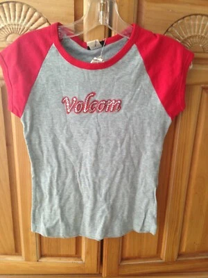 Volcom juniors Grey & Red top by Volcom size Large - Image 1 of 4