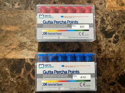 Meta- Biomed Length Marked Gutta Percha .06 Taper 60 /Pk  All Sizes Vial Package - Image 1 of 4