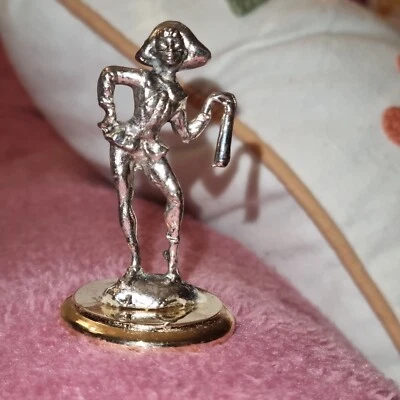Vintage - Statua Arlecchino - Argento, oro - 6 cm - Da sistemare - Immagine 1 di 4