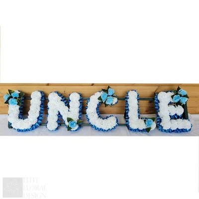 UNCLE Funeral Flowers Artificial Tribute Wreath Silk Memorial Any 5 Letters