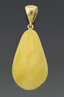 Butter Drop Genuine Baltic Amber Silver Gold Plated Pendant 7.6G P160531-10