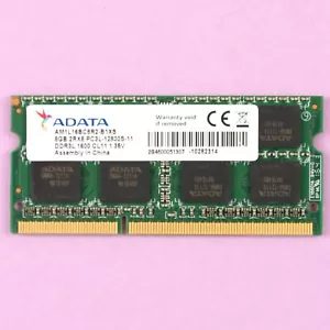 8GB DDR3 RAM PC3L-12800S 1600Mhz ADATA 1.35V 200 Pin SoDimm Memory Laptop RAM - Picture 1 of 2