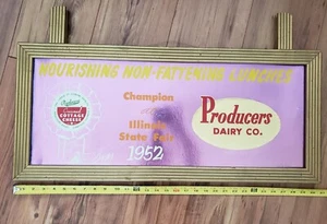 Producers dairy Danville Illinois Champion state fair 1952 cottage cheese sign @ - Picture 1 of 12