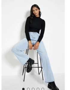 I Saw It First Jeans Größe 10 12 14 & 16 blau Denim gerades Bein Jeans neu LM27 - Bild 1 von 24