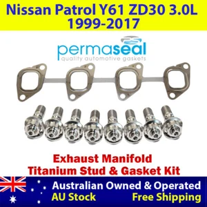 Permaseal Exhaust Manifold Titanium Studs&Gasket For Nissan Patrol Y61 ZD30 3.0L - Picture 1 of 6