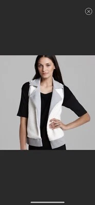 Espléndido Chaleco Jersey Mujer Gris Blanco Reversible "Bowery" Piel de Oveja Mediano Foto 1 de 4