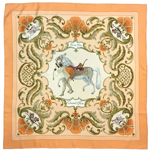 New HERMES "Cheval Turc" 100% Silk Scarf 34" 90 cm France - Picture 1 of 8