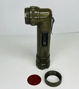 Torcia U.S. Army Fulton MX-991/U verde con filtro colorato rosso emissione militare - Foto 1 di 10