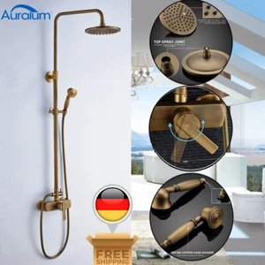 Retro Antik Bronze Duschsystem Duscharmatur Duschset Kopfbrause mit Handbrause - Bild 1 von 12