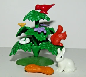 Playmobil Miniature Bush Tree w/ Squirrel, Birds & white rabbit - C36 - Picture 1 of 3