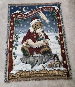 Boyd's Bears & Friends Twas The Night Before Christmas Rectangular Throw Blanket - Picture 1 of 4