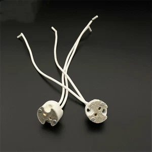 2pcs Socket Base Plug G5.3/MR16/GU10 Led Ceramic Lamp Holder Bulb Base With Wire - Picture 1 of 8