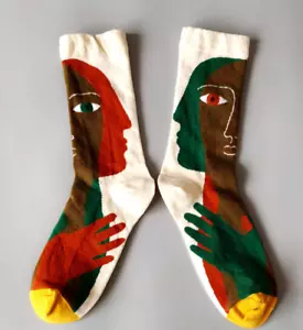 1 PAIR Unisex Men Women Funky Art Cotton Happy Socks Size2-8 - Picture 1 of 8