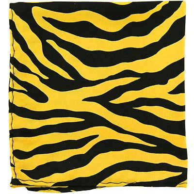 New Animal Zebra Print Pocket Square Hankie Handkerchief Yellow formal wedding - Image 1 of 2