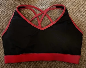 Everlast Sport Strappy Lined Padded Sports Bra Black Pink Medium + FREE GIFT - Picture 1 of 8