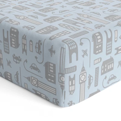 B & N Printed Percale Fitted Crib Sheet - Image 1 of 3