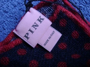 PINK THOMAS PINK 100% CASHMERE CECIL SPOT POCKET SQUARE made in ITALY - Picture 1 of 8