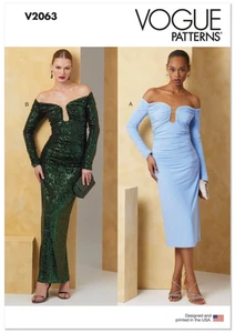 Vogue V2063 Schnittmuster Misses Kleid in zwei Längen Größe Y5 (18-26) UNGESCHNITTEN - Bild 1 von 7