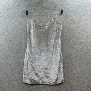GUESS Sleeveless Marika Velvet Tank Mini Dress Off White Shimmer Women’s Size XS - Picture 1 of 8