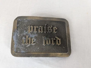 Instyle 1978 Belt Buckle Brass Praise the Lord Vintage Religious Church Made USA - Picture 1 of 4