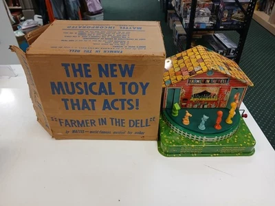 Juguete musical vintage Mattel Farmer In The Dell con caja (no funciona) Foto 1 de 4