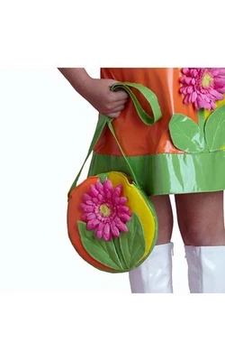 NIÑAS FLOWER POWER HIPPIE BOLSO HALLOWEEN LIBRO SEMANA DISFRAZ ACCESORIO Foto 1 de 2