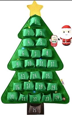 HALLMARK CHRISTMAS  TREE ITTY BITTY HOLDER ADVENT CALENDAR SOUND LIGHTS NEW TAG - Image 1 of 4