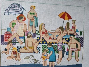 MAYO~Beach Scene~Summer~Needlepoint Canvas~Large - Picture 1 of 4