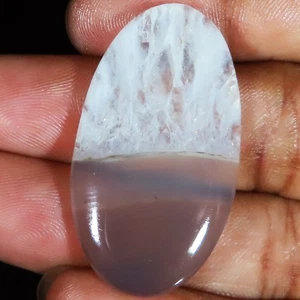 Untreated Ice Solar Quartz Oval Cabochon Loose Gemstone 54.80 Ct 22x40x6 mm UT69 - Picture 1 of 6