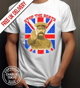 Mens British T Shirt Stop The Boats Nigel Farage Reform Ladies Proud English - Picture 1 of 4