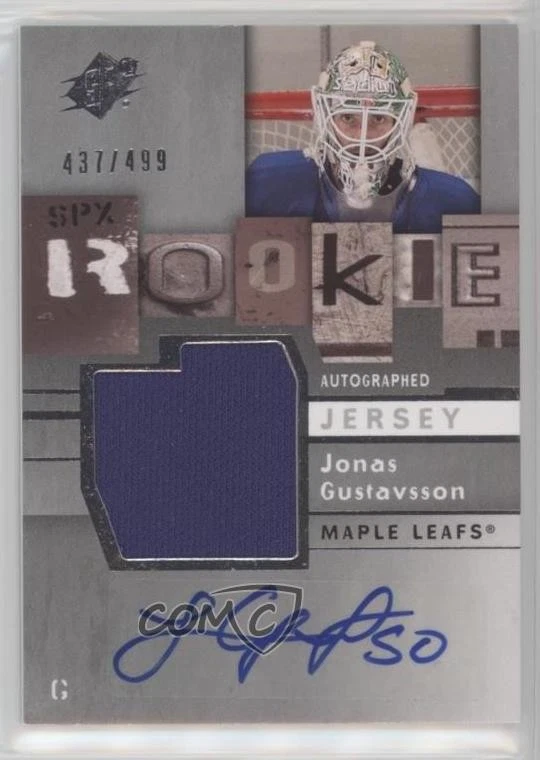 2009-10 SPx Rookie Auto Jersey /499 Jonas Gustavsson #176 Rookie Auto RC - Image 1 of 2