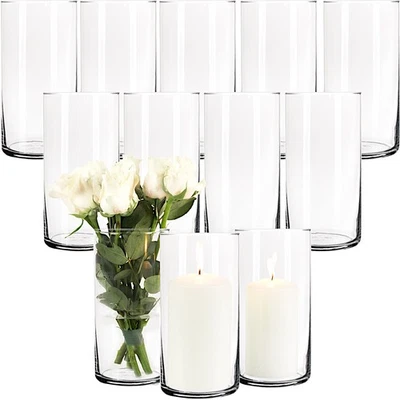 12x Zylinder Glas Vasen Windlicht 20cm groß Kerzenglas Glaszylinder Zylindervase - Bild 1 von 4