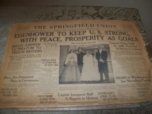  The Springfield Union Eisenhower Edizione Inaugurazione 1953 - Foto 1 di 9