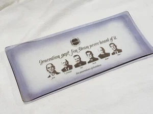 Vintage Jim Beam Six Generations Of Distillers Glass Tray Kentucky Bourbon KY Ad - Picture 1 of 11
