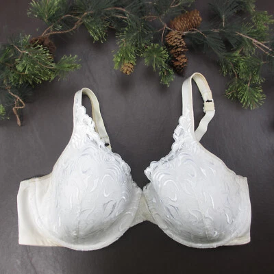 Sujetador Playtex 42D Blanco Encaje Acolchado Con Aros Cierre Ajustable Espalda Foto 1 de 4