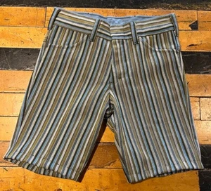 Vintage 1960's Striped Shorts 24" waist Blue colors - Picture 1 of 3