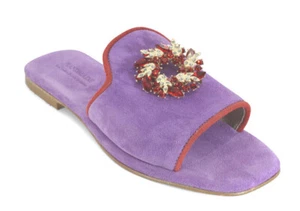 Griechische handgefertigte Sandalen Leder antiker Stil Damen Rutsche anatomisch Rizinus Perlen - Bild 1 von 3