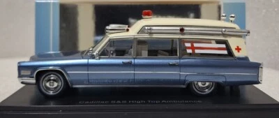 WOW Cadillac S&S Ambulance 1966 Blue Met 1:43 Neo 49545 EXTREMELY RARE!! - Image 1 of 4