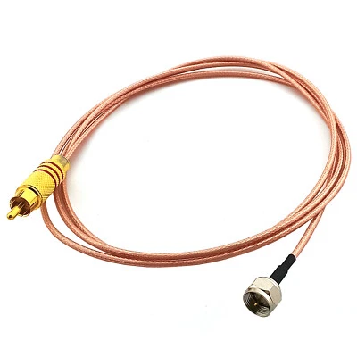 F Aerial Pin to RCA Jack Cable RG316 Coax Copper RF Video Converter Wire Adapter - Image 1 of 4