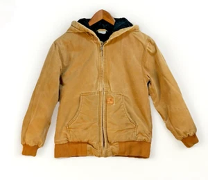Carhartt Work Active Jacket Quilt Lined Cotton Duck BOYS M (10-12) Distressed - Picture 1 of 15