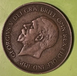 1935 Great Britain One Penny Coin George - Picture 1 of 2