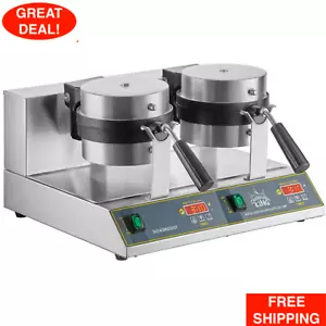 Antihaftbeschichtetes Doppel Belgisches Waffeleisen mit Digitalem Timer und Temperaturregelung - Bild 1 von 24