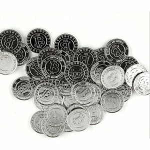Bitcoins de plástico para decoración de oficina o hogar, juegos, fiesta (50 bitcoins de plata) - Imagen 1 de 2