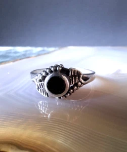 Ring Silber 925 Onyx schwarz edel fein ausgefallenes Design 18mm - Bild 1 von 8