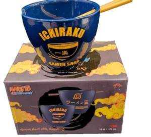 Naruto Ichiraku Ramen Schüssel mit Essstäbchen 16 Unzen Anime Ramen Nudel Schüssel OVP - Bild 1 von 13