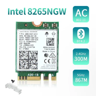 Intel 8265 Dual Band M.2 Card NGFF Wireless Network WiFi Bluetooth Card - Image 1 of 4