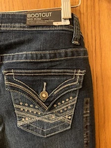 APT 9 Jeans BOOTCUT LEG Stretch Größe 4 MFR $ 54 VERZIERT NEU MIT ETIKETT Vintage - Bild 1 von 10